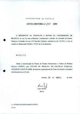 Ato da Reitoria nº 0297/2000