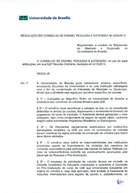 Resolução do Conselho de Ensino, Pesquisa e Extensão nº 0250/2014