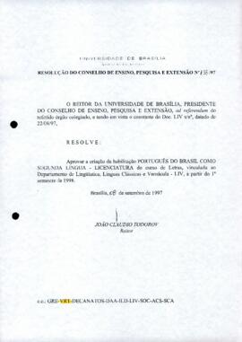 Resolução do Conselho de Ensino, Pesquisa e Extensão nº 0138/1997