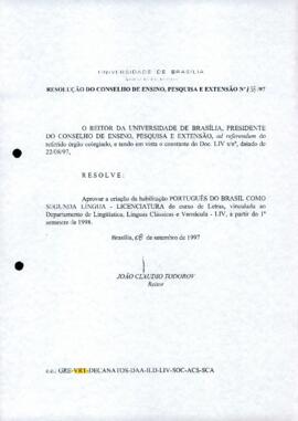 Resolução do Conselho de Ensino, Pesquisa e Extensão nº 0138/1997