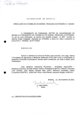 Resolução do Conselho de Ensino, Pesquisa e Extensão nº 0134/2002