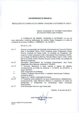 Resolução do Conselho de Ensino, Pesquisa e Extensão nº 0053/2011