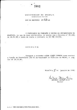 Ato da Reitoria nº 0002/1990