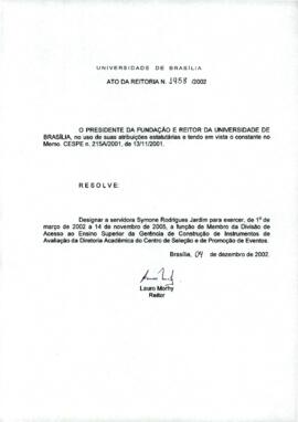 Ato da Reitoria nº 1958/2002