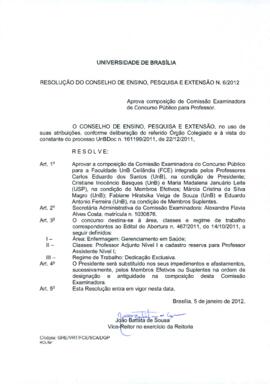 Resolução do Conselho de Ensino, Pesquisa e Extensão nº 0006/2012