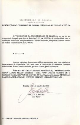 Resolução do Conselho de Ensino, Pesquisa e Extensão nº 0175/1996