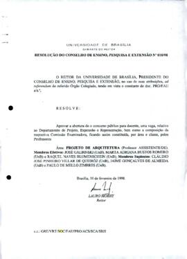 Resolução do Conselho de Ensino, Pesquisa e Extensão nº 0010/1998