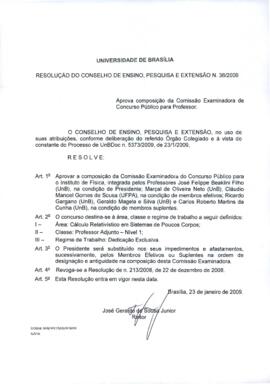 Resolução do Conselho de Ensino, Pesquisa e Extensão nº 0036/2009