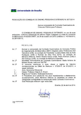 Resolução do Conselho de Ensino, Pesquisa e Extensão nº 0077/2014