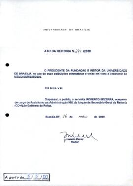 Ato da Reitoria nº 0399/2000