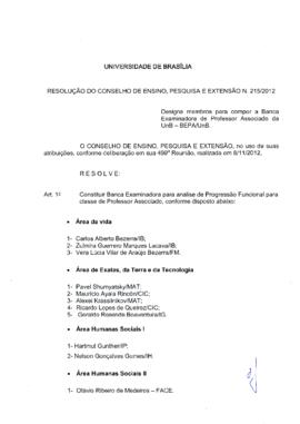 Resolução do Conselho de Ensino, Pesquisa e Extensão nº 0215/2012