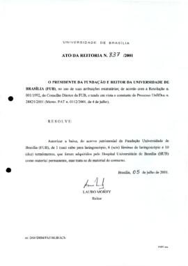 Ato da Reitoria nº 0837/2001