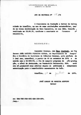 Ato da Reitoria nº 0575/1976