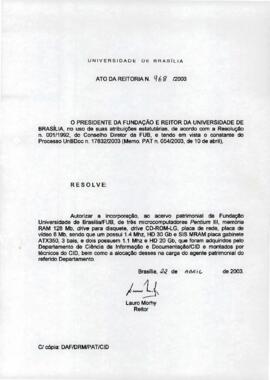 Ato da Reitoria nº 0968/2003