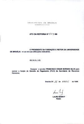 Ato da Reitoria nº 0609/1998