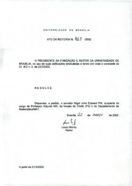 Ato da Reitoria nº 0463/2002