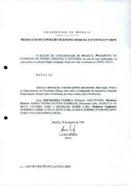Resolução do Conselho de Ensino, Pesquisa e Extensão nº 0008/1998