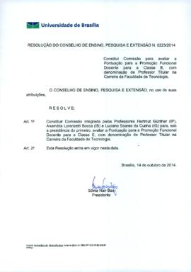 Resolução do Conselho de Ensino, Pesquisa e Extensão nº 0223/2014