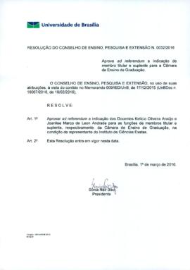 Resolução do Conselho de Ensino, Pesquisa e Extensão nº 0032/2016