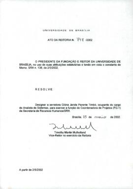 Ato da Reitoria nº 0748/2002