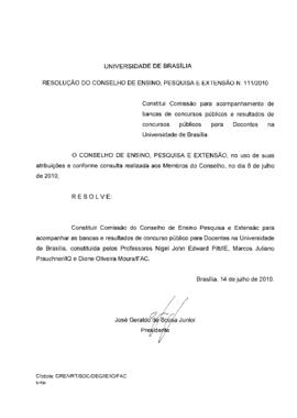 Resolução do Conselho de Ensino, Pesquisa e Extensão nº 0111/2010