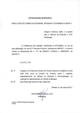 Resolução do Conselho de Ensino, Pesquisa e Extensão nº 0080/2011