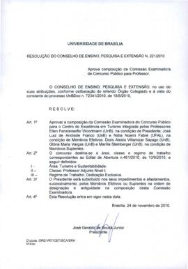 Resolução do Conselho de Ensino, Pesquisa e Extensão nº 0221/2010