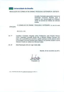 Resolução do Conselho de Ensino, Pesquisa e Extensão nº 0257/2015