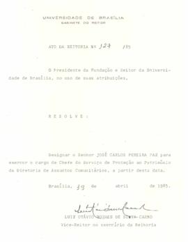 Ato da Reitoria nº 0127/1985