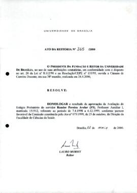 Ato da Reitoria nº 0365/2000