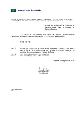 Resolução do Conselho de Ensino, Pesquisa e Extensão nº 0124/2015