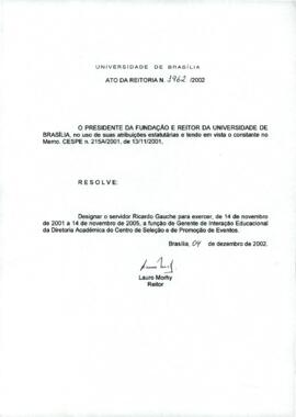 Ato da Reitoria nº 1962/2002