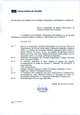 Resolução do Conselho de Ensino, Pesquisa e Extensão nº 0056/2016