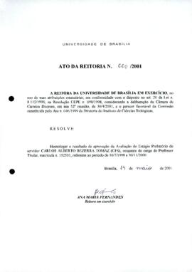 Ato da Reitoria nº 0660/2001