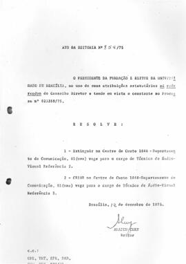 Ato da Reitoria nº 0854/1975