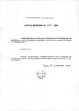 Ato da Reitoria nº 1531/2001