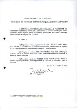 Resolução do Conselho de Ensino, Pesquisa e Extensão nº 0066/2000
