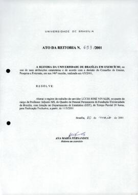 Ato da Reitoria nº 0653/2001