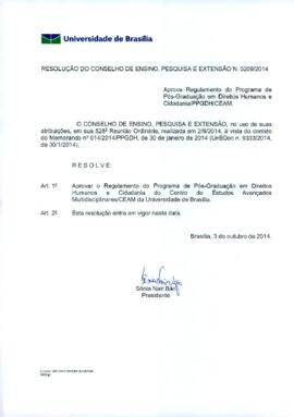 Resolução do Conselho de Ensino, Pesquisa e Extensão nº 0209/2014