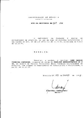 Ato da Reitoria nº 0260/1993