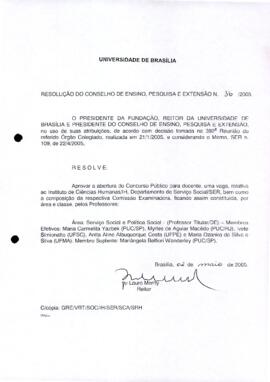Resolução do Conselho de Ensino, Pesquisa e Extensão nº 0036/2005