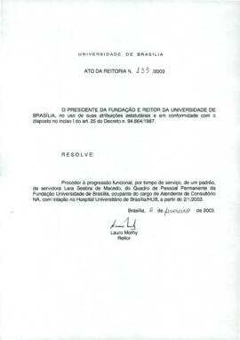 Ato da Reitoria nº 0133/2003