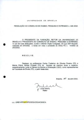 Resolução do Conselho de Ensino, Pesquisa e Extensão nº 0048/2002