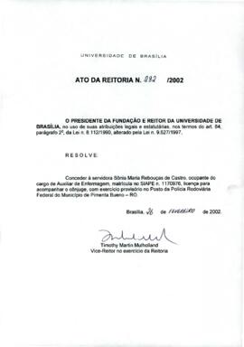 Ato da Reitoria nº 0282/2002