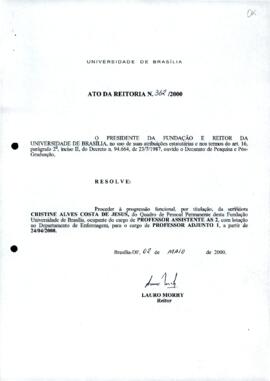 Ato da Reitoria nº 0362/2000