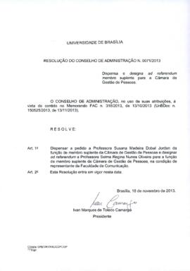 Resolução do Conselho de Administração nº 0071/2013