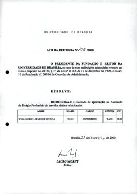 Ato da Reitoria nº 0105/2000