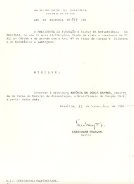 Ato da Reitoria nº 0517/1986