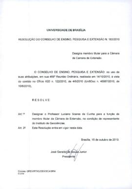 Resolução do Conselho de Ensino, Pesquisa e Extensão nº 0183/2010