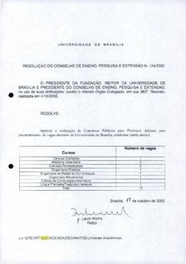 Resolução do Conselho de Ensino, Pesquisa e Extensão nº 0124/2002